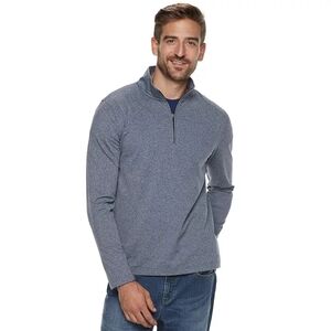 Men's Apt. 9 Premier Flex Modern-Fit Soft Touch Quarter-Zip Pullover Blue Small